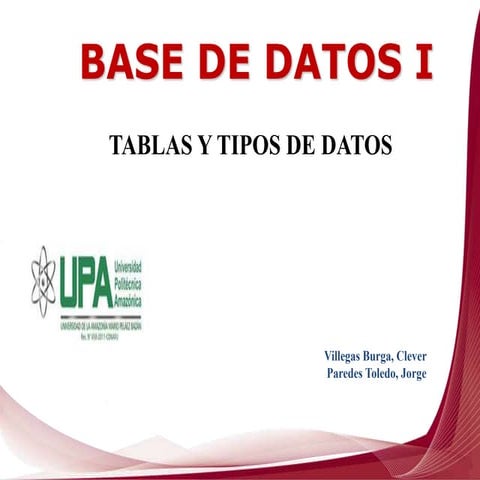 Tablas y Tipos de Datos 