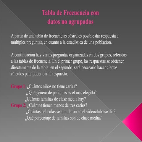 Tablas de frecuencia