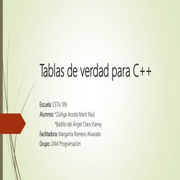 Tablas de verdad | PPTX