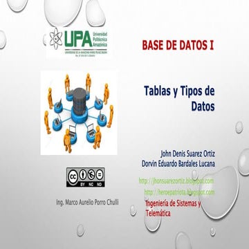 Tablas y tipos de datos