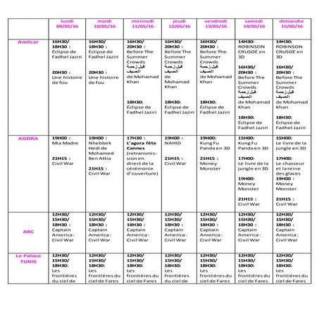 Rendez vous culturels du 9 au 15 mai 2016