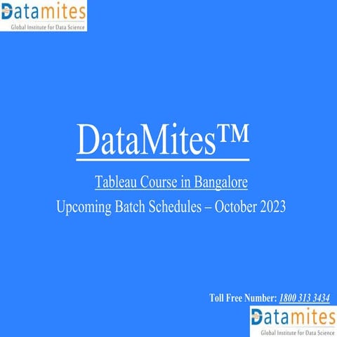 Tableau Course In Bangalore-October