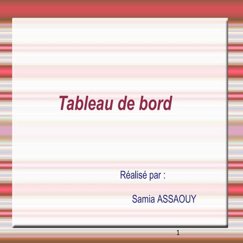 Tableau de bord