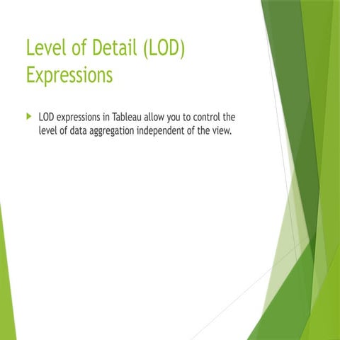 Tableau training for Beginners | Tableau LOD Expressions | PPTX