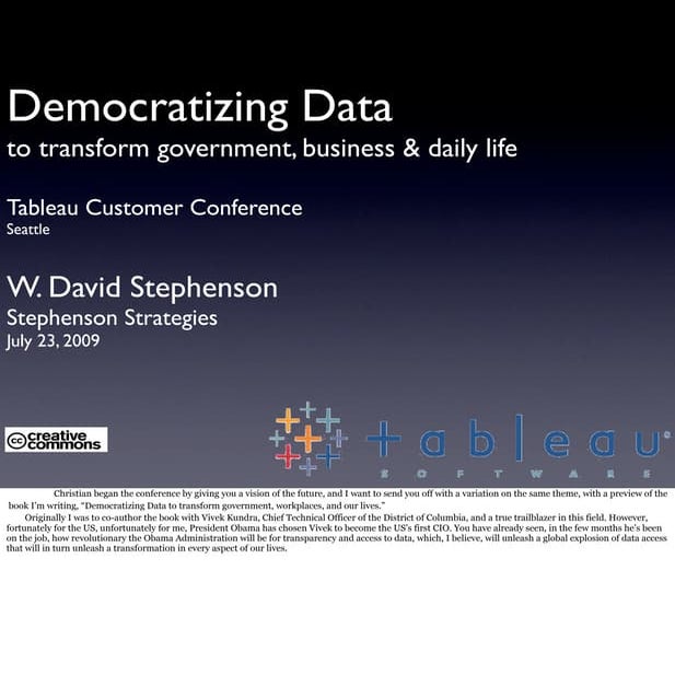Democratizing Data to transform gov., business & daily life