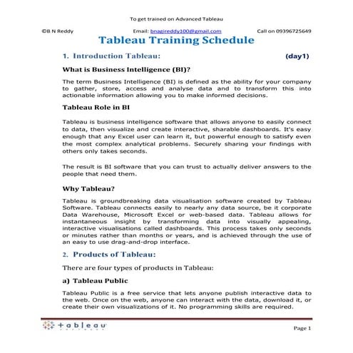 Tableau training doc bnreddy call_09396725649