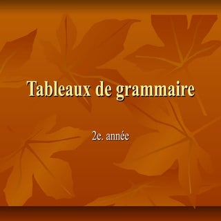 Tableaux de grammaire 2e. année 2