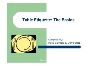 Table etiquette