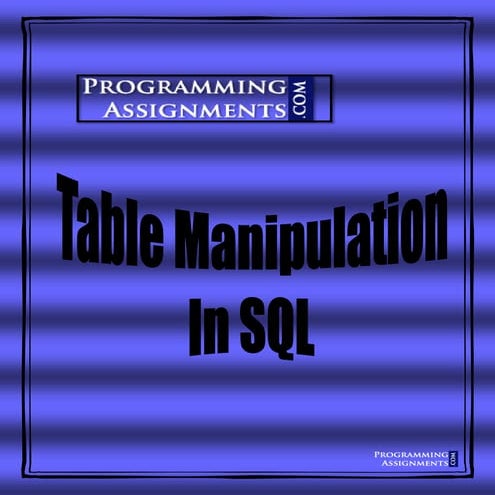 SQL Programming Assignment Help | PDF