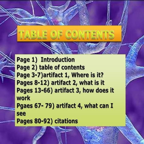 Table of contents