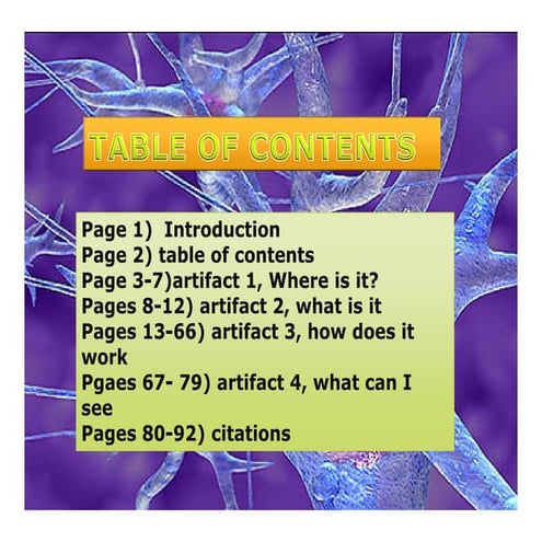 Table of contents