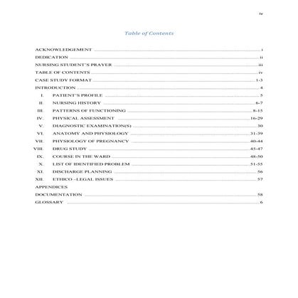 Table of contents