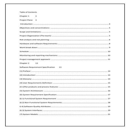 Table of contents