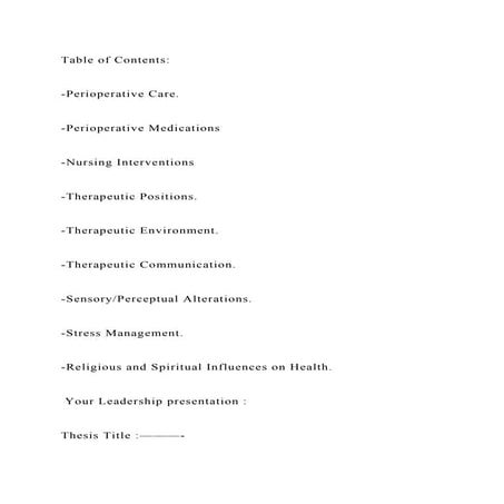 Table of Contents-Perioperative Care.-Perioperative Med.docx
