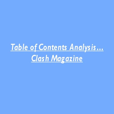 Table of contents analysis clash