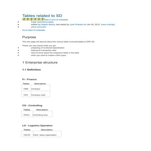 Tables related-to-SD