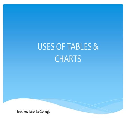 Tables and charts