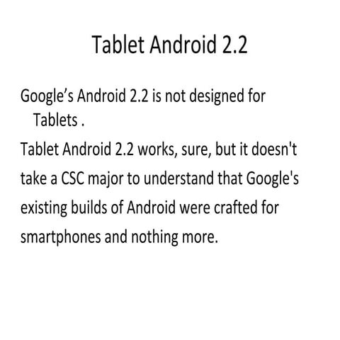 Tablet android 2.2