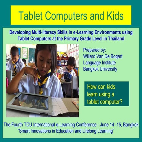 Tablet computers and kids