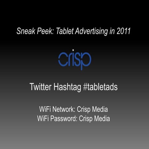 Tablet Advertising for 2011