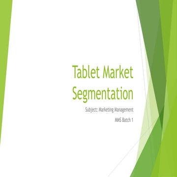 Tablet market segmentatinon-Indian perspective