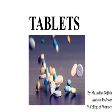 TABLETS- Coated & uncoated tablet, various modified release tablets