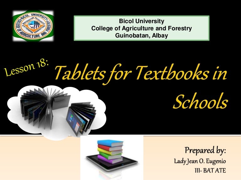 educational technology 2 lesson 18 Tablets for textbooks in schools