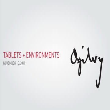 Tablets & Environments
