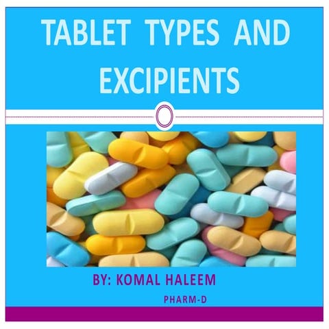 Tablet  types and Excipients