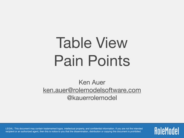 UITableView Pain Points
