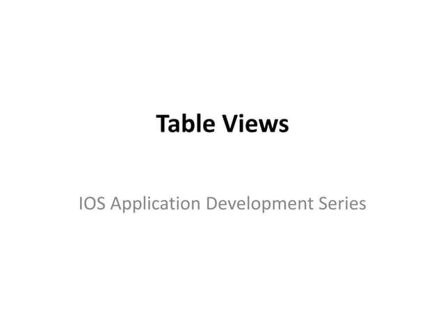 Table views