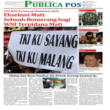 Tabloid Publica Pos Edisi 3 - Eksekusi Mati Narkoba dan TKI (WNI di Luar Negeri)
