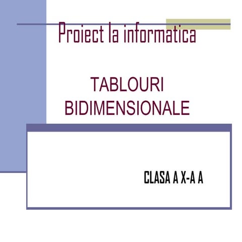 Tablouri bidimensionale