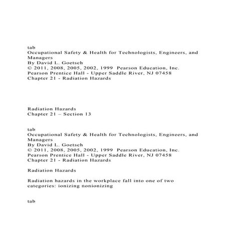 tabOccupational Safety & Health for Technologists, Enginee.docx