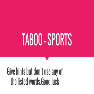 Taboo Game - sports