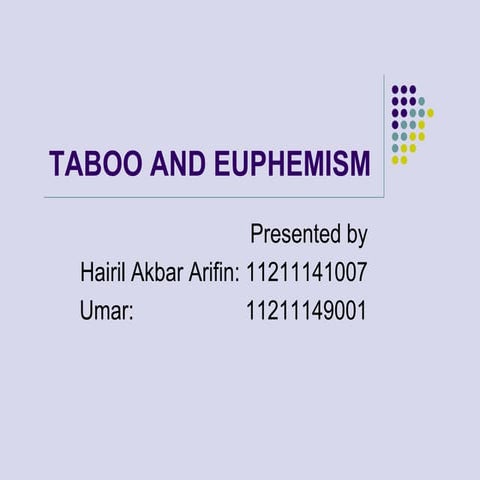 Taboo and euphemism