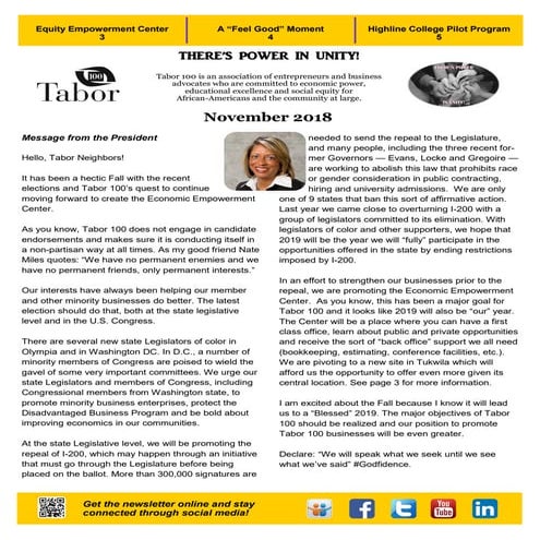 Tabor 100 January 2019 Newsletter | PDF