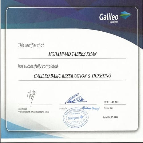 Tabrez sabre certificate | PDF