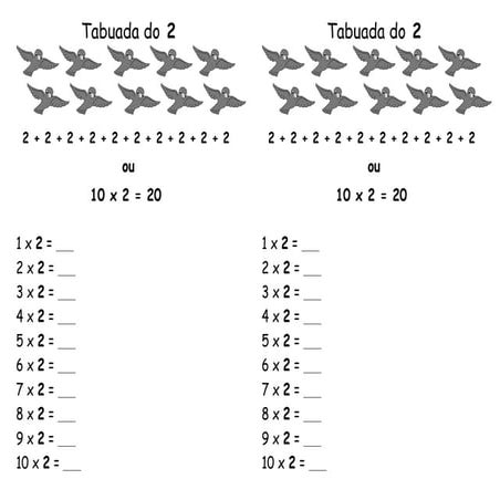 Tabuada do 2