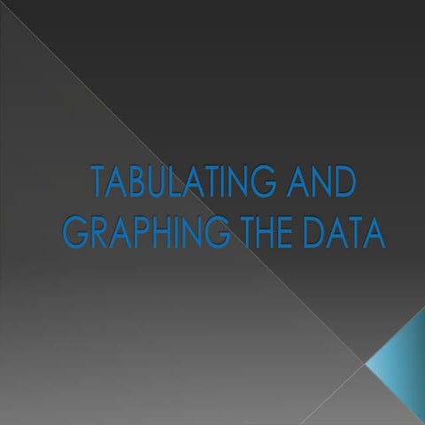Tabulating and graphing the data