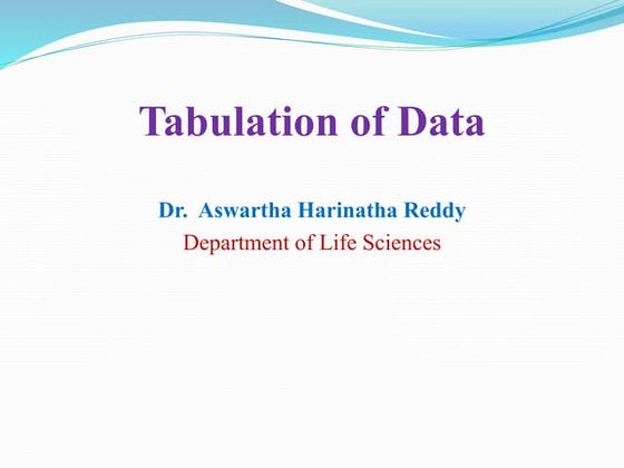 Tabulation of data | PPT