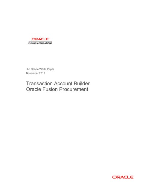 Transaction Account Builder Oracle Fusion Procurement