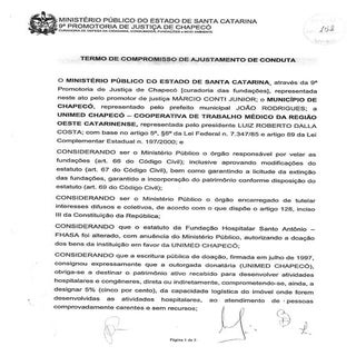 Tac Município de Chapecó e Unimed C...
