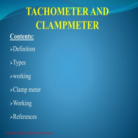 Tachometer and clamp meter