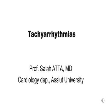 Tachyarrhythmias 2020 (for the undergraduates)