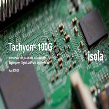 Tachyon 100G PCB Performance Attributes and Applications
