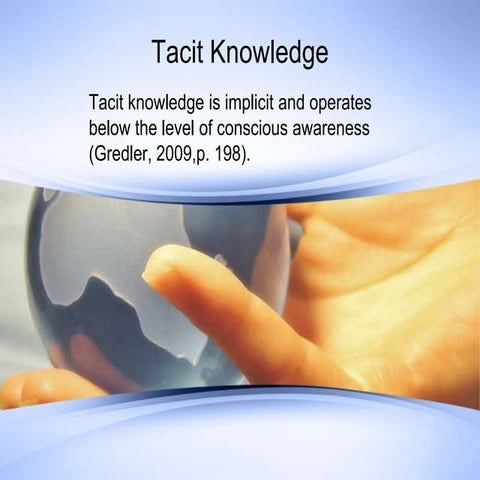 Tacit knowledge
