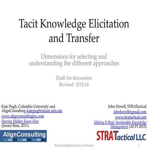 Tacit knowledge elicitation_and_transfer_140315