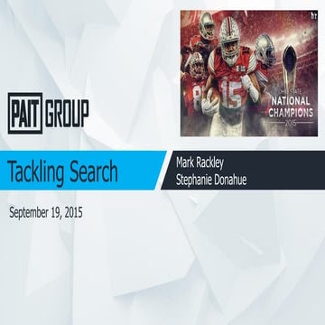 Tackling search - Creating a Winning Search Strategy