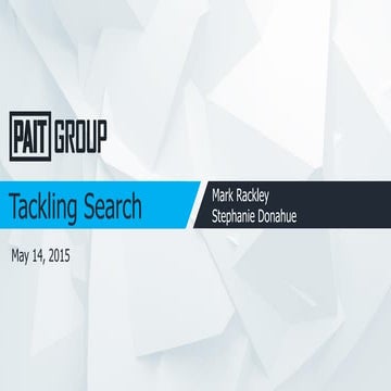 Tackling search - Creating a Winning Search Strategy - SPS Nashville